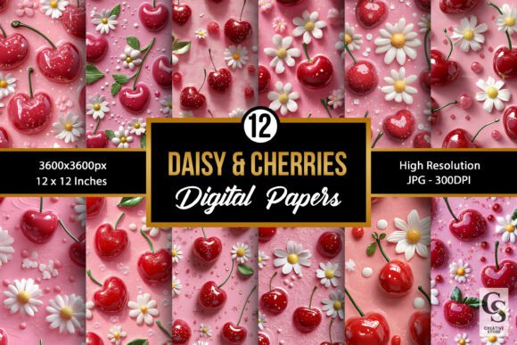 3D Daisy and Cherries Patterns
