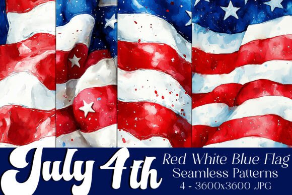 American Flag Seamless Patterns S1 for Creative Projects