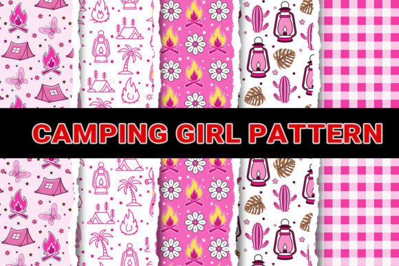 Camping Girl Digital Patterns Papers: The Ultimate Outdoor Vibe for Your Next Creative Project