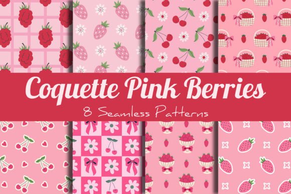 Coquette Pink Berries Seamless Patterns: Bringing Sweet Charm to Your Creative Projects