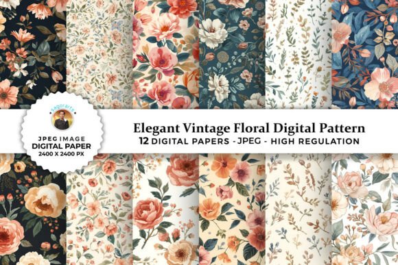 Elegant Vintage Floral Digital Patterns: A Strategic Asset for Creative Workflows