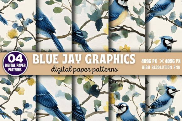 Elevating Digital Design with Blue Jay Graphics Patterns 2