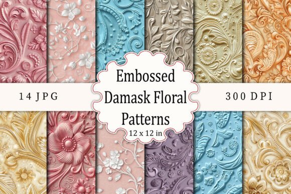 Embossed Damask Floral Patterns