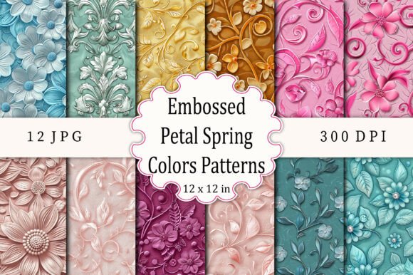 Embossed Petal Spring Colors Patterns