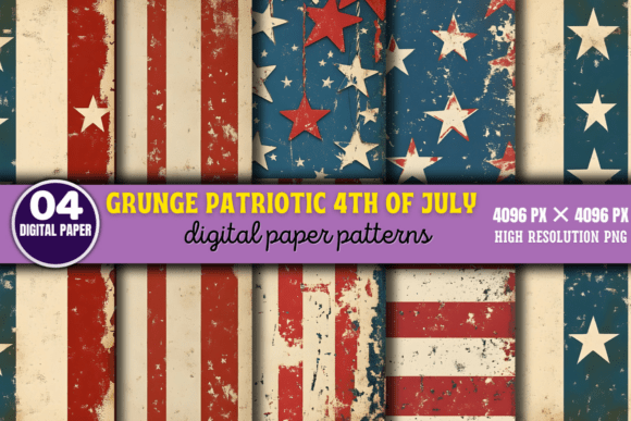 Evaluating Grunge Patriotic 4th of July Patterns 2 for Professional Design Work
