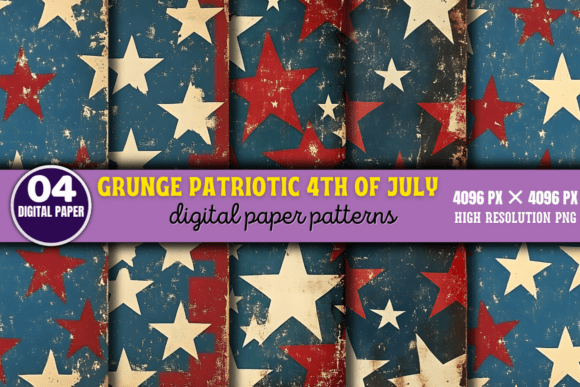 Grunge Patriotic 4th of July Patterns 9: Integrating Vintage Textures into Professional Design Workflows