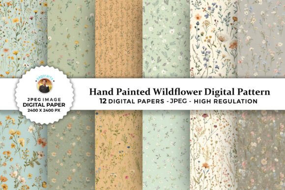 Hand Painted Wildflower Digital Patterns: A Creative Resource for Modern Designers