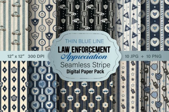 Law Enforcement Linen Seamless Patterns: A Professional Resource for Designers and Creators