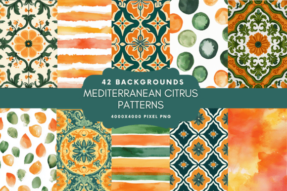 Mediterranean Citrus Patterns for Creative Projects