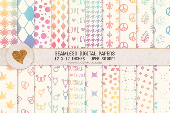 Rainbow Gradient Paper Patterns: Elevating Digital Crafts with Seamless Texture