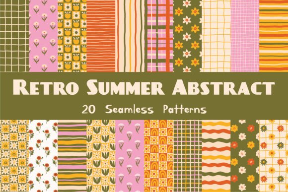 Retro Summer Abstract Seamless Patterns