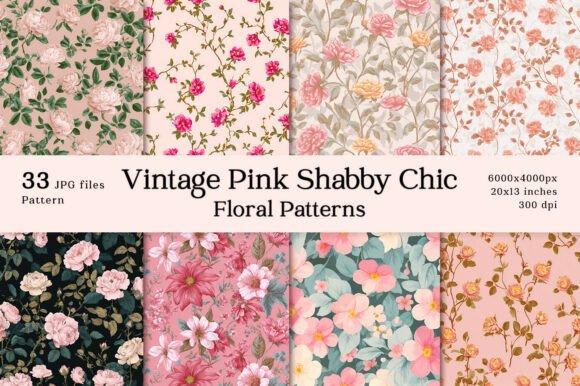 The Resurgence of Romantic Aesthetics: Leveraging 33 Pink Shabby Chic Floral Patterns for Modern Design