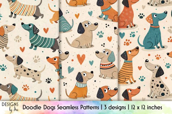 The Whimsical World of Cute Dogs Seamless Patterns: Elevating Creativity with Doodle Art