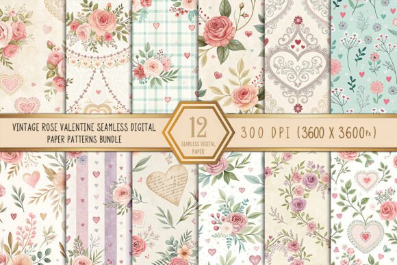 Vintage Rose Valentine Seamless Patterns: A Practical Resource for Digital Creators