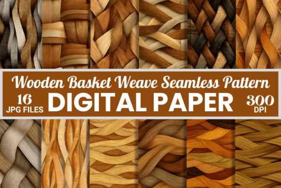Wooden Basket Weave Seamless Patterns